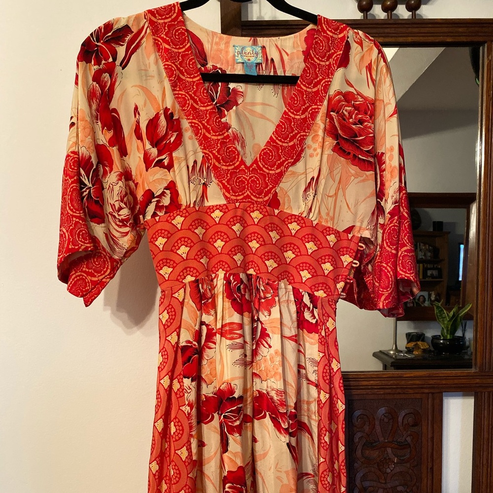 Kimono style dress, 100% Silk